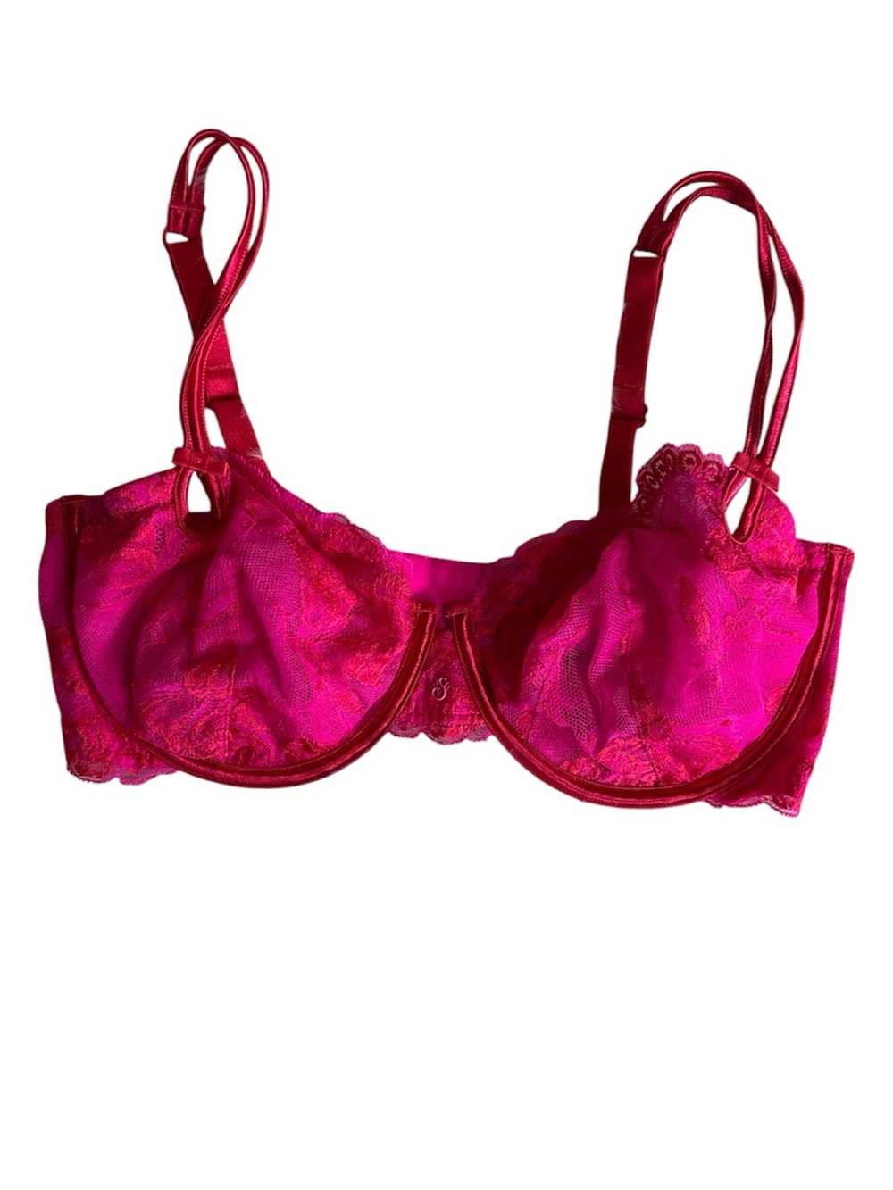 Victoria’s Secret Sexy Little Things Hot Pink Lace Underwire Bra Size 36DD